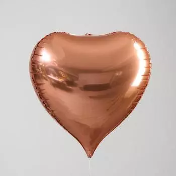 Шар фольгированный 28" «Сердце», 3D, цвет роза-голд