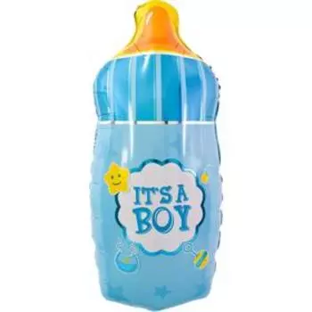 Шар фольгированный 29" «Бутылочка для малыша», фигура, голубой