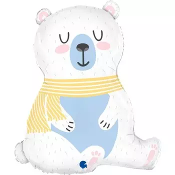 Шар фольгированный 29'' «Полярный медведь», фигура, 1 шт.