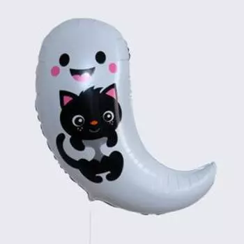 Шар фольгированный 29 «Привидение с кошечкой»