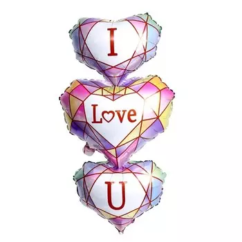 Шар воздушный фольгированный 29" «Тройное сердце»