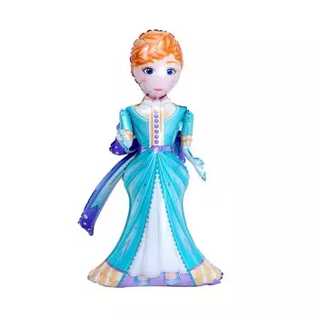 Воздушный шар фольгированный 30" «Девочка в бирюзовом платье», под воздух