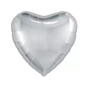 Шар фольгированный 30", сердце, цвет серебристый