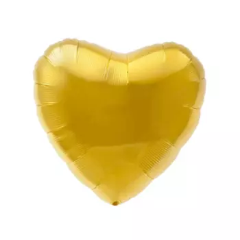 Шар фольгированный 30", сердце, цвет золотой