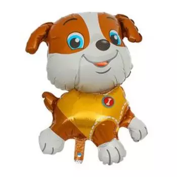Шар фольгированный 31" «Щенок в жёлтом»