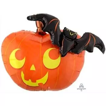 Шар фольгированный 31" «Тыква и летучая мышь», фигура