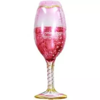 Шар фольгированный 32" «Бокал. Шампанское», фигура, цвет розовый, 1 шт.