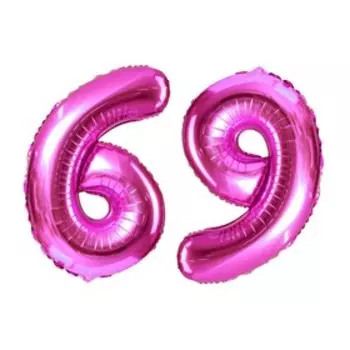 Шар фольгированный 32" «Цифра 6», индивидуальная упаковка, цвет розовый