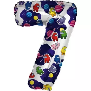 Шар фольгированный 32" «Цифра 7. Космонавтики» + подарок