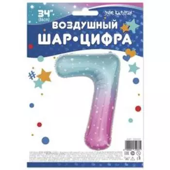 Шар фольгированный 32" «Цифра», нежные искры