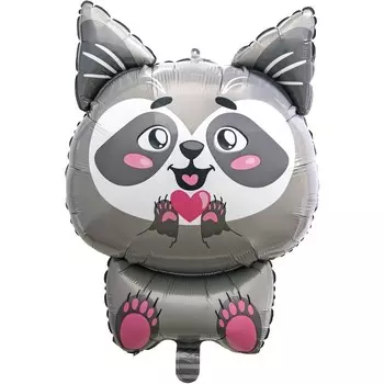 Шар фольгированный 32" «Енотик с сердечком», фигура