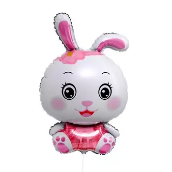 Воздушные шары фольгированные 32" «Милый зайка», розовый