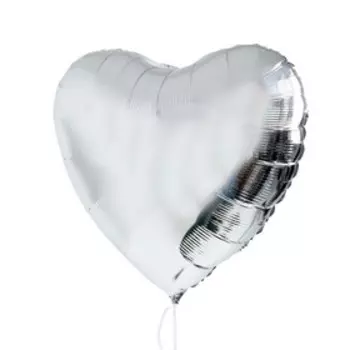 Шар фольгированный 32" «Сердце», цвет серебристый