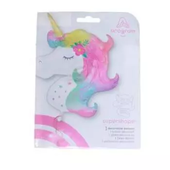 Шар фольгированный 33" «Единорог спящий. Голова», фигура