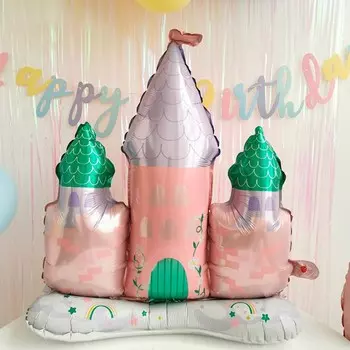 Шар фольгированный 33" «Замок», цвет розовый