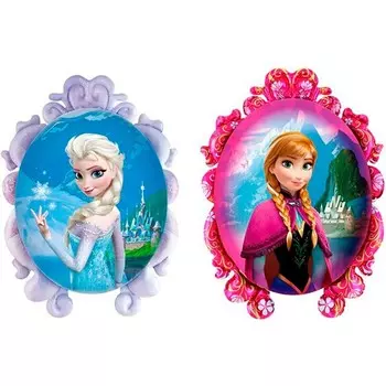 Шар фольгированный 34" фигура "Зеркало, Холодное сердце, Эльза и Анна"