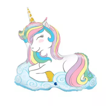 Шар фольгированный 39" «Единорог», макаронс