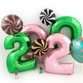 Шар фольгированный 40" «Цифра 0», цвет розовый, инд. упаковка