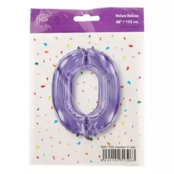 Шар фольгированный 40 «Цифра 0», сиреневый, Lilaс