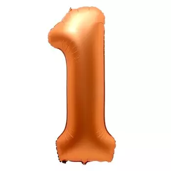 Шар фольгированный 40" «Цифра 1», нежная бронза