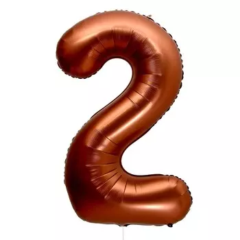 Шар фольгированный 40" «Цифра 2», шоколад