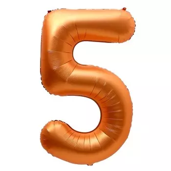Шар фольгированный 40" «Цифра 5», нежная бронза