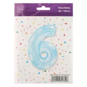 Шар фольгированный 40 «Цифра 6/9», голубой, Pastel Blue