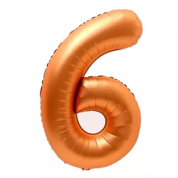 Шар фольгированный 40" «Цифра 6», нежная бронза