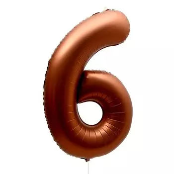 Шар фольгированный 40" «Цифра 6», шоколад