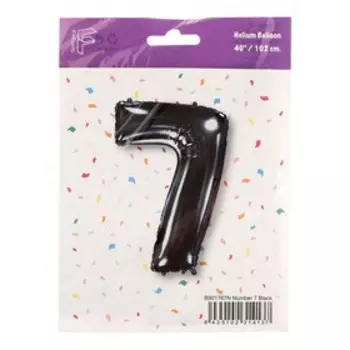Шар фольгированный 40 «Цифра 7», чёрный, Black