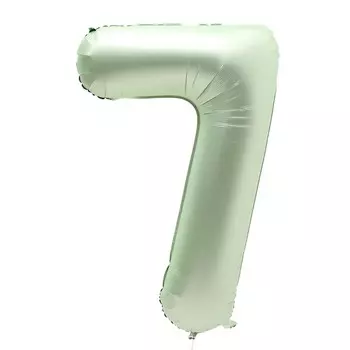 Шар фольгированный 40" «Цифра 7», салатовый металлик