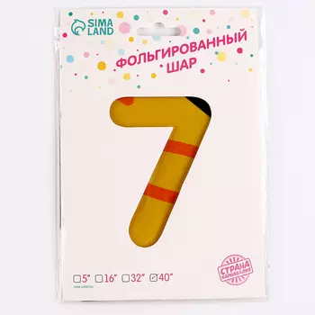 Шар воздушный фольгированный 40" «Цифра 7», тукан