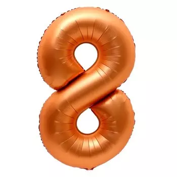 Шар фольгированный 40" «Цифра 8», нежная бронза