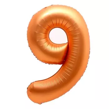 Шар фольгированный 40" «Цифра 9», нежная бронза