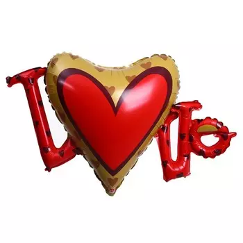 Воздушный шар фольгированный 40" «Сердце LOVE», буквы
