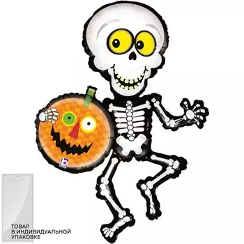 Воздушный шар фольгированный 41" «Танцующий скелет», фигура