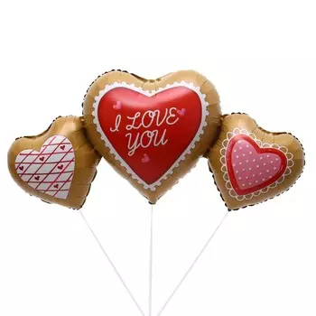 Воздушные шары фольгированные 45" «Стильные сердца»