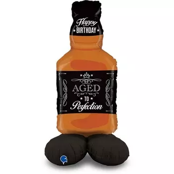 Шар фольгированный 50" фигура "Бутылка Виски, на подставке"