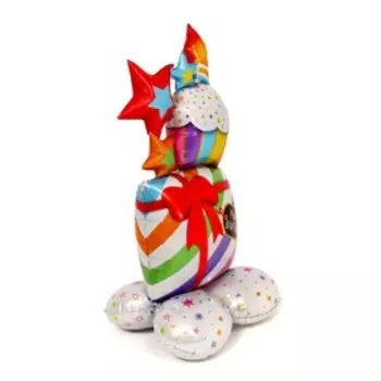 Воздушный шар фольгированный 50" «Подарок», фигура, на подставке