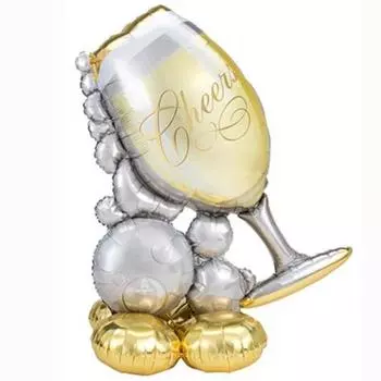 Шар фольгированный 51" «Бокал шампанского», фигура под воздух