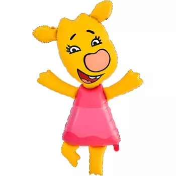 Шар фольгированный 52" фигура "Оранжевая корова, Зоя" 132 см 1 шт. в инд. уп.