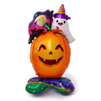 Воздушный шар фольгированный 60" «Тыква на подставке», фигура, на подставке