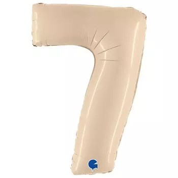Шар фольгированный цифра 40" «7» Сатин Cream
