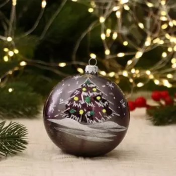 Шар "Ёлка с шарами" 9,5 см микс