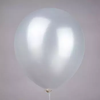 Шар латексный 10" Белый, перламутр, набор 50 шт.