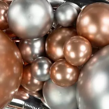 Шар латексный 10", хром, 50 шт., серебро