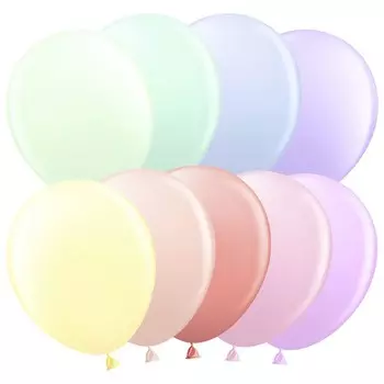 Шары воздушные латексные 10", макарун, набор 100 шт., МИКС