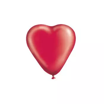 Шар латексный 10" «Сердце», кристалл, набор 50 шт., цвет красный