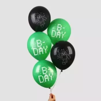 Шар латексный 12" B-day, 5 шт.