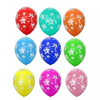 Шары воздушные латексные 12" «Большие звёзды», пастель, набор 50 шт., цвета МИКС